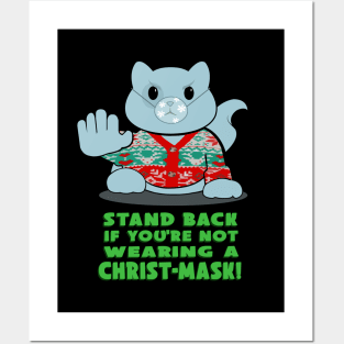 Merry Christ Mask cat Posters and Art